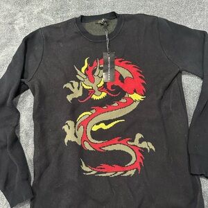 dELiA*s Black and Red Dragon Graphic Sweatshirt